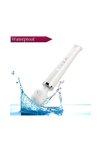 COOYA Ultra Powerful Quiet Vibration Massager Stick
,USB Charging Magic Wand,White,6x32cm