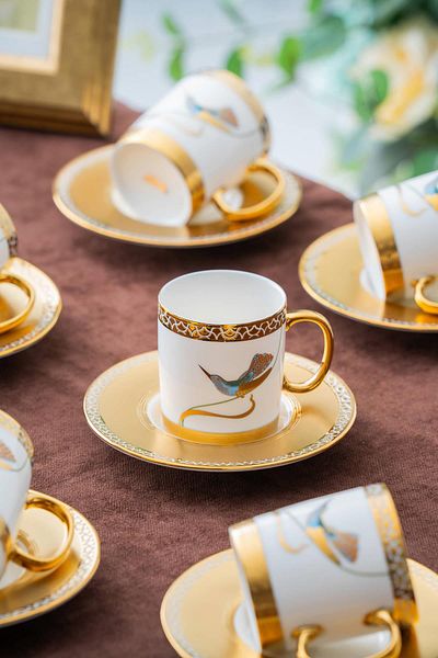 ACAR Stork Coffee Cup Set for 6 People - 90 ml
