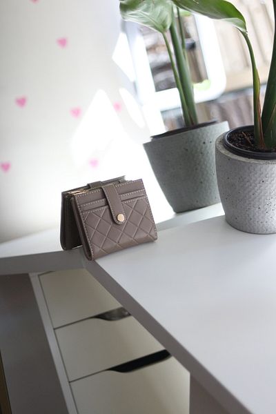Moom Bag Γυναικείο πορτοφόλι με μοτίβο μινκ τετράγωνο διαμάντι