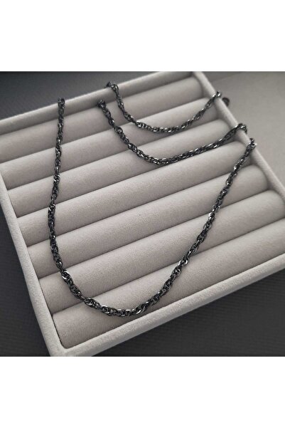 Betül Çekiç Çelik Erkek Siyah Zincir Kolye