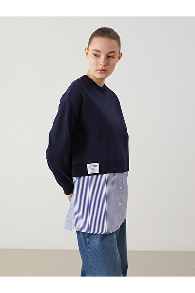 LC Waikiki قميص نسائي فضفاض مخطط بياقة روبا من UZG STORE للنساء الأنيقات