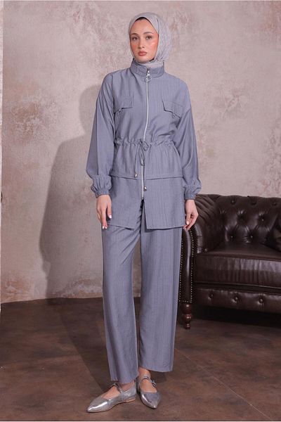 TRENDTESETTÜR Women's Gray Beli Soot Trousers Suit (t 3374)