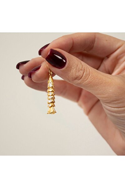 TOM.CO. JEWELRY DESIGN Gümüş Taşlı Balık Charm Kadın Çocuk Charm Gold Charm Ş...