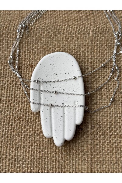 M Miel Ball Detail 3-Piece Chain Combination Necklace