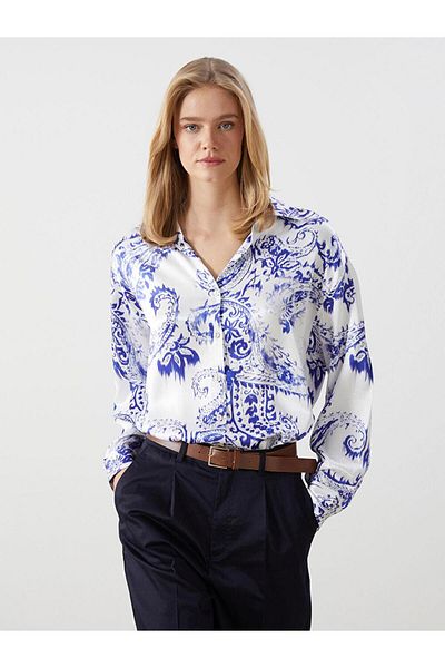 LC Waikiki Floral Oversize Γυναικείο Πουκάμισο - S5HV99Z8