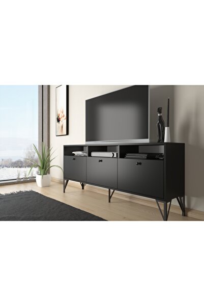 Vivense RHEA TV ÜNİTESİ, SİYAH, 160 CM