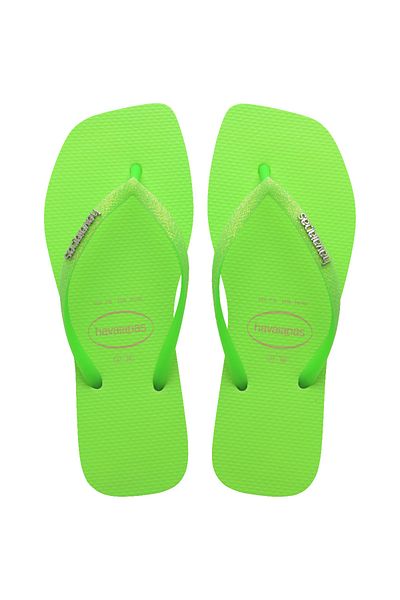 Havaianas Square Glitter Neon Green Women's Slippers