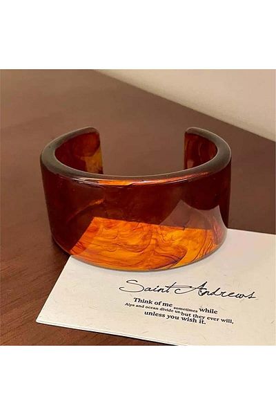 Pelin Aksesuar Variegated Thick Plexiglass Bracelet