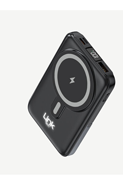 Linktech WF27 Mini LED Ekranlı Kablosuz Şarjlı 10.000 mAh Çoklu Kablolu Powerbank