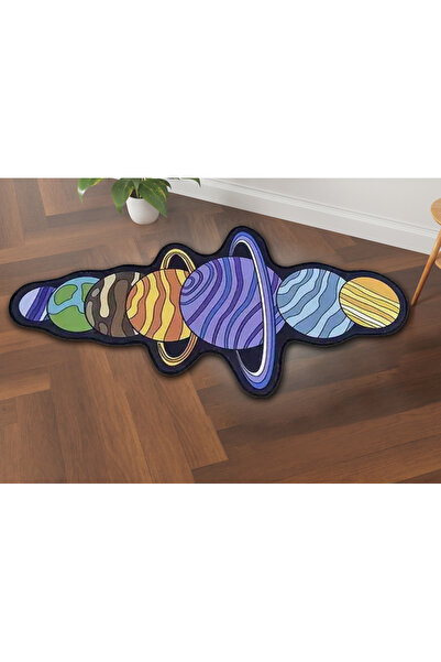 Rugs Modern Halı Alya Koleksiyonu Asimetrik Çok Renkli Gezegenler Desenli Dok...