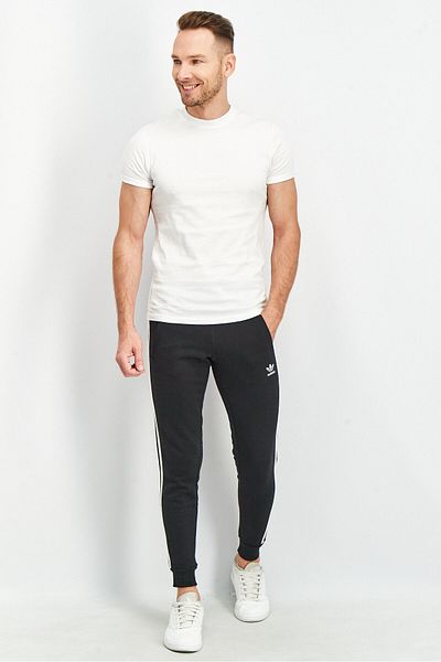adidas Men Sportswear Fit Embroidered Logo Training Sweatpants, Black/white