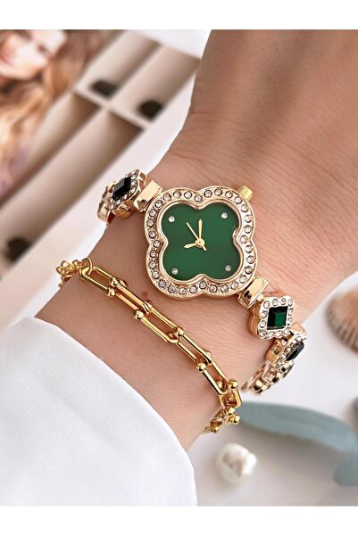 Coliseum Özel Tasarım Vintage Seri Full Taşlı Kadın Kol Saati+Bileklik Hediyeli CL8751.L04