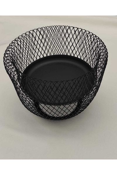 BRONDOFF Metal Black Bread Fruit Holder