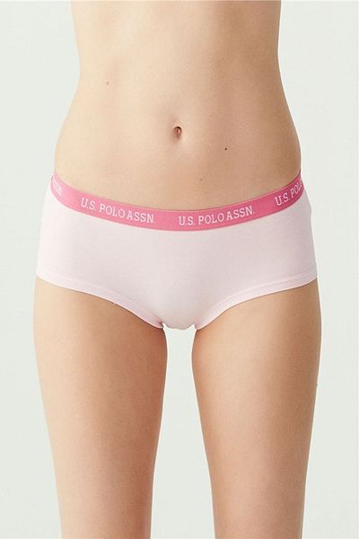 U.S. Polo Assn. BAZA. Polo Assn. 66115 Set de 3 bucăți pantaloni scurți și chiloți pentru femei - roz, gri și mentă