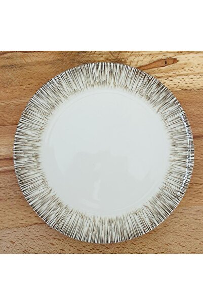 SARE Porselen Pasta Tabağı %100 Porselen Tatlı Tabağı Kahvaltılık  (2'li)