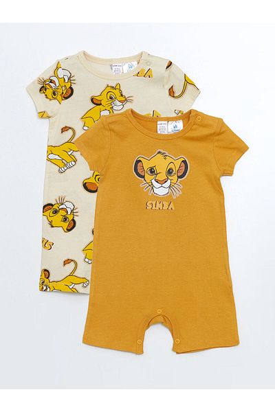 LC Waikiki Lcw Simba Printed Baby Boy Snap Jumpsuit 2-Piece Set