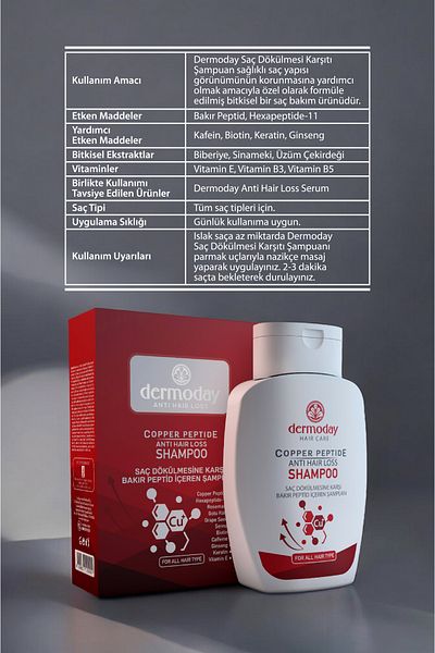 Dermoday Shampoo Anti-Hair Loss with Copper Peptide Red 300 ml