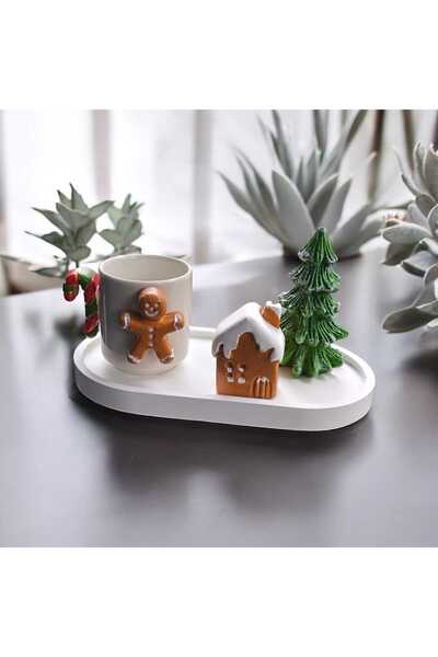 e&e süs dükkanı Kış temalı kurabiye adam kahve fincanı modeli