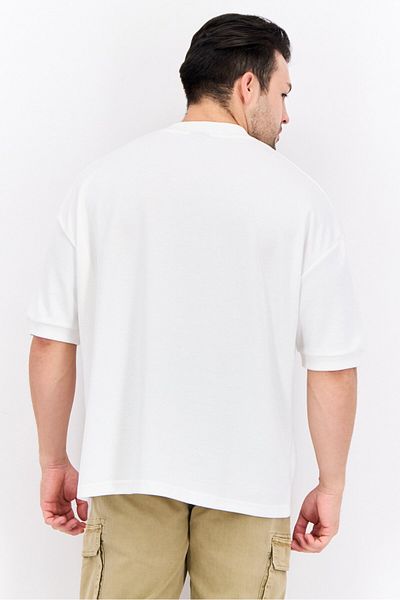 Tapout Men Crew Neck Short Sleeve Brand Logo T-shirts, Off White