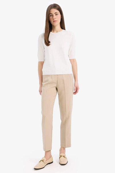 DeFacto Regular Fit Crew Neck Basic Plain Short Sleeve Knitwear Sweater D6272Ax25Sm