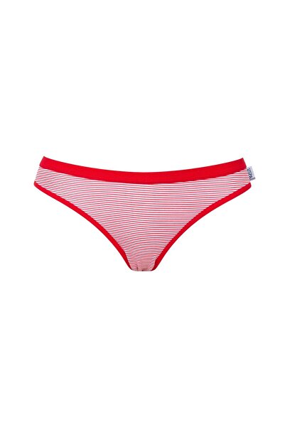 U.S. Polo Assn. U.s Polo Assn. 66425 Kadın Pamuklu 3'lü Slip Külot-Lacivert&Kırmızı&Lacivert