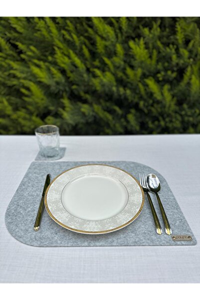 Payna Home Sentetik Keçe Parallel Amerikan Servisi ve Bardak Altlığı Seti - 1...