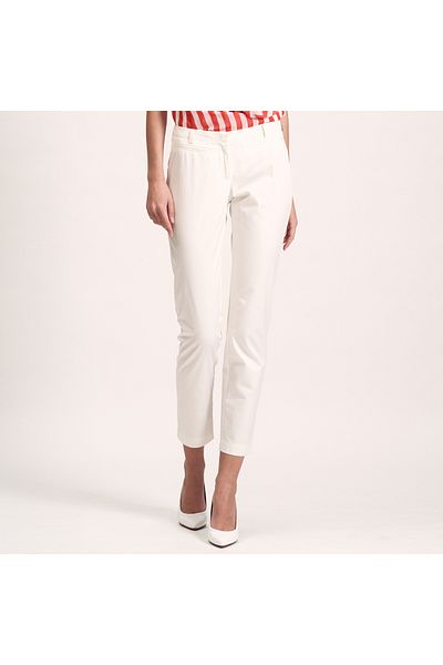 Desa White Slim Fit Women's Trousers