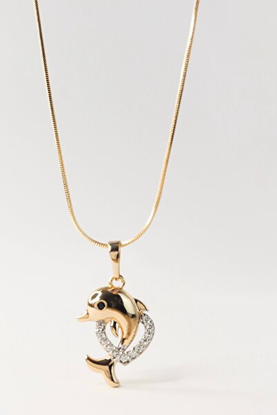 Tasarım Zirkon Taşlı Yunus Kolye