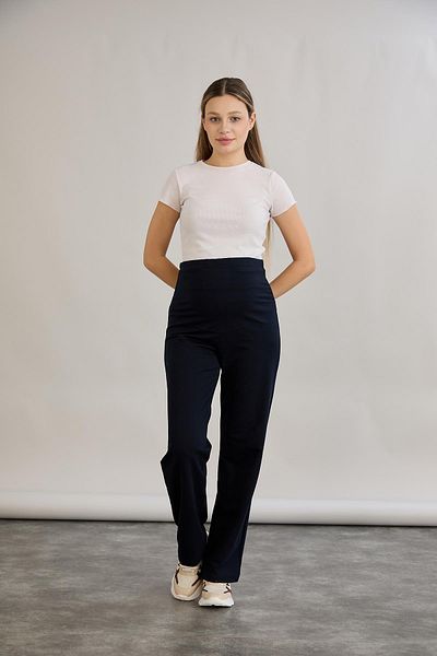 Işşıl IŞŞIL 4555-Pantaloni de maternitate din bumbac pieptănat din lycra cu două fire