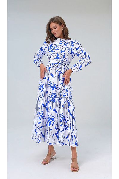 NİSUM MODA Φόρεμα με σχέδια με φύλλα