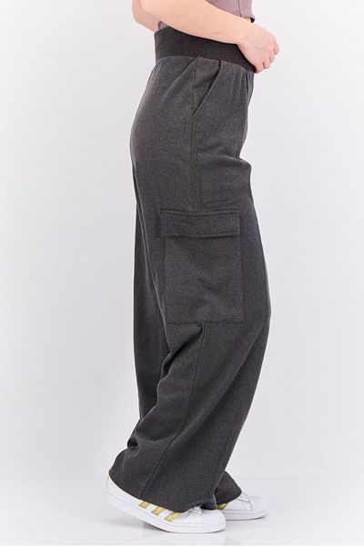 JASON WU Women Regular Fit Wide Leg Heather Sweatpants, Grey