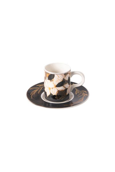 Güral Porselen Camelia 12 Piece Coffee Set for 6 People 6708 Gray