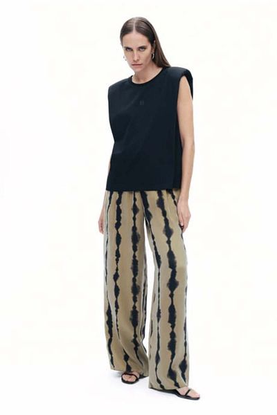 Nocturne Comfortable Women's Pants - High and Elastic Waist, Pattern, Multicolor N25Yn3350-Vary