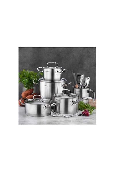 KORKMAZ Proline 8 Piece Inox Cookware Set A1147