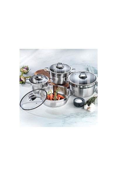 Schafer Vals Steel Cookware Set 8 Pieces-Inox