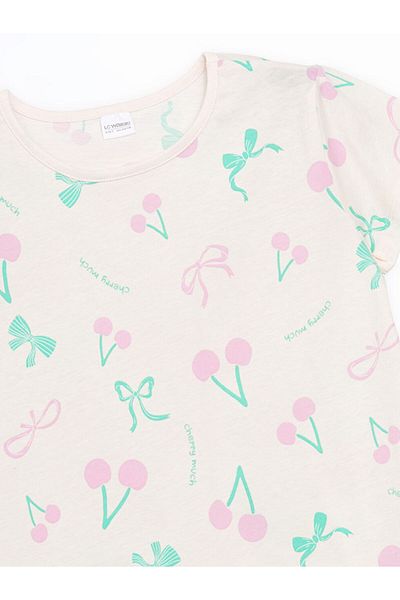 LC Waikiki L Pink Crew Neck Girl's Nightgown