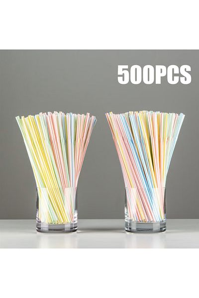 Choice 500 قطعة من 50 إلى 1000 قطعة من شفاطات الشرب البلاستيكية متعددة الألوان لحفلات الزفاف ومستلزمات المشروبات