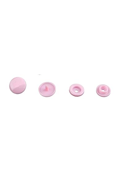 SeraSelin Stop Button! Light Pink Snap Fasteners with Cover, 10 Pieces Plastic Snap Fasteners Pink Snap Fasteners, T5=12.5 mm