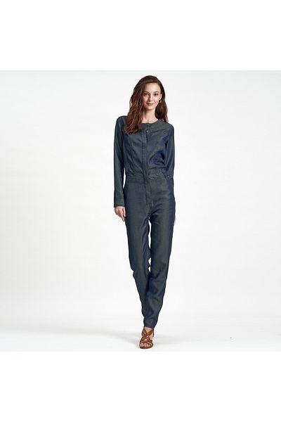 Dkny Jeans Γυναικεία Μπλε Jean Jumpsuit