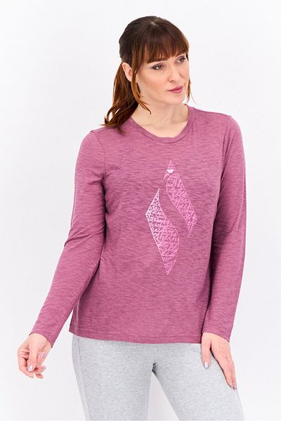 SKECHERS Women Sportswear Fit Long Sleeve Outdoor T-Shirt, Purple