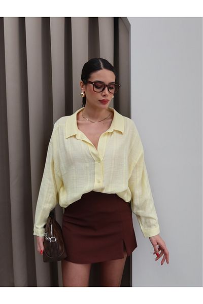 ESRAHELVACI Cămașă jacquard cu rever deschis