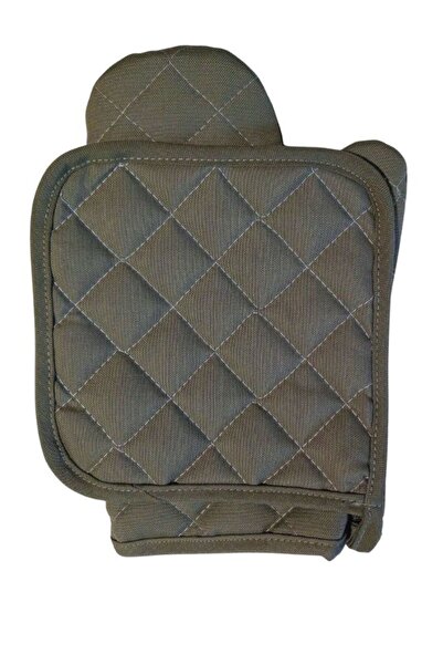 Home Oven Mitts and Pot Holders Set - (1 Mitt - 1 Pot Holder) - Fireproof and Heat Resistant