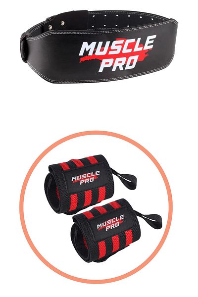 MUSCLE PRO Weight Belt and Wrap Bracelet