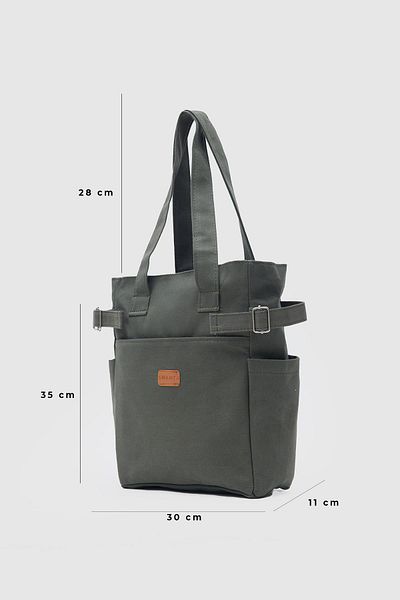 Shanta Khaki D15 Zipper Closure Belt and Bag
