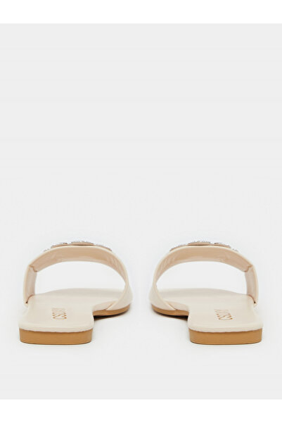 Take Two By Styli Embellished Flower Strap Flat Sandals