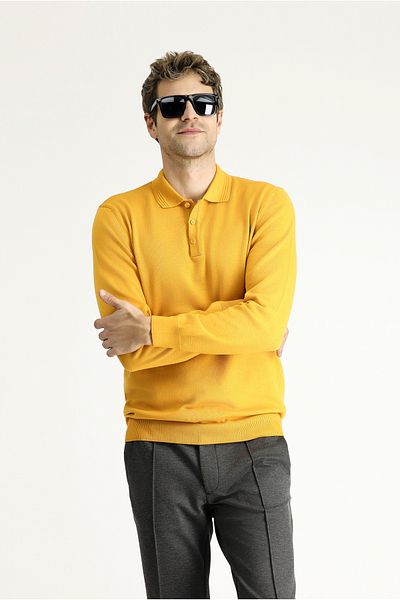 Kiğılı Polo Neck Cotton Knitwear Sweater - Regular Fit