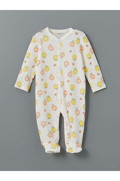 LC Waikiki New Season V-Neck Floral Baby Girl Hospital Release Set - S5Bq26Z1