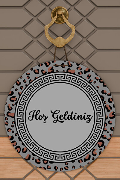 Dormot Home Modern Wooden Digital Printing Door Ornament - Gray Leopard Patte...