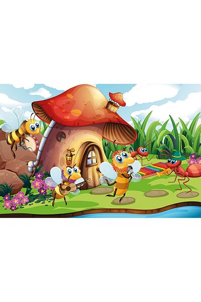 Art Puzzle Art Kids Singer Bee and Orchestra 50 Piece Wooden Puzzle