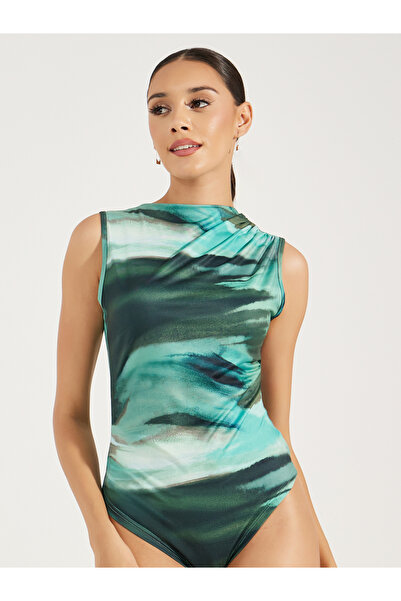 Styli بدلة جسم بدون أكمام بتفاصيل مجمعة